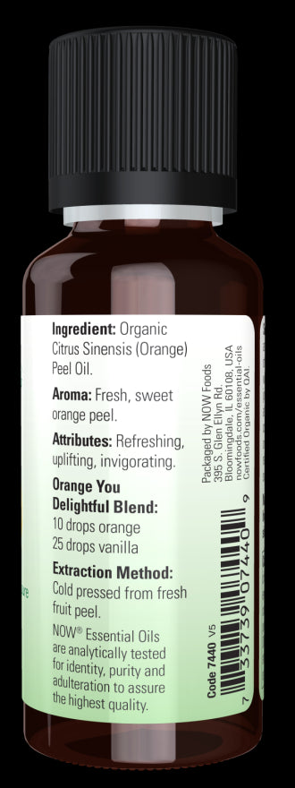 Image of NOW ORGANIC ORANGE OIL (Citrus Sinensis) ingredients
