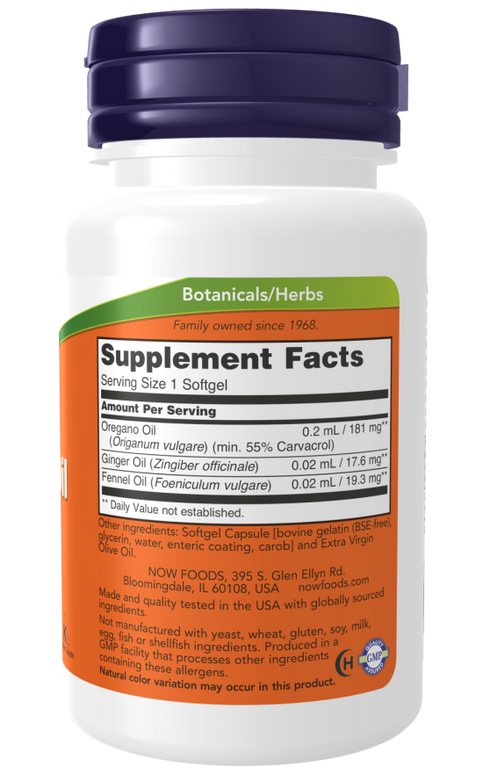 Image of Oregano Oil 90sgcaps supplement facts