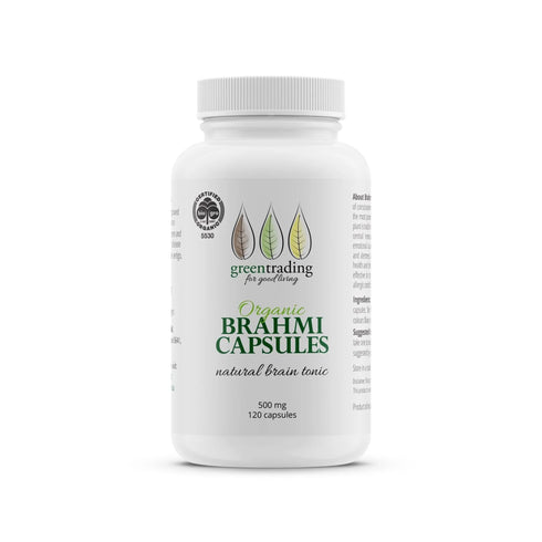 Organic Brahmi 120 Veggie Capsules 500mg-Green Trading-Matakana Pharmacy