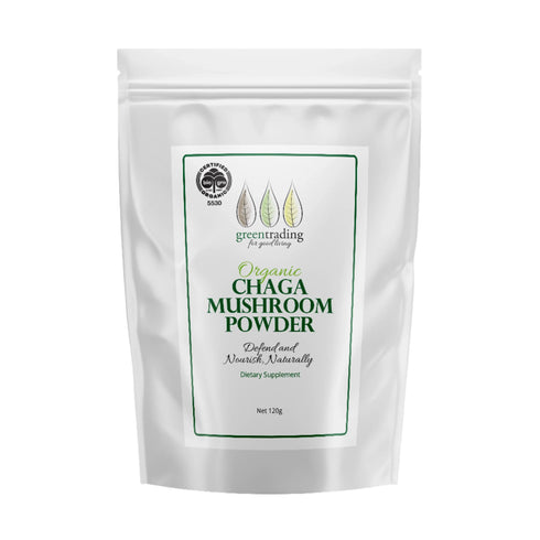Organic Chaga Mushroom Powder 120g-Green Trading-Matakana Pharmacy