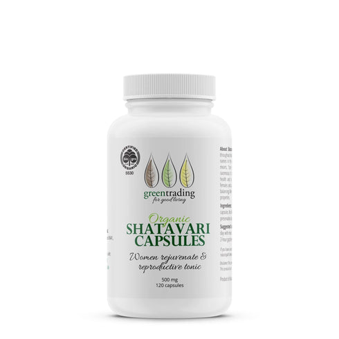 Organic Shatavari 120 Veggie Capsules 500mg-Green Trading-Matakana Pharmacy