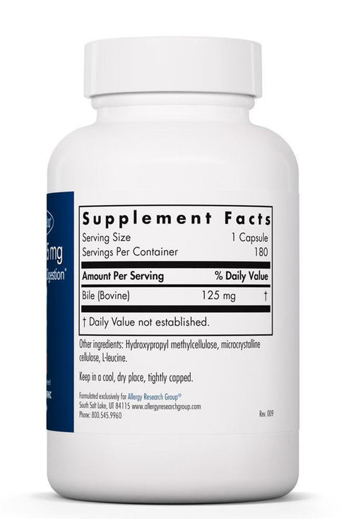 Ox Bile (125mg) 180caps-Allergy Research-Matakana Pharmacy