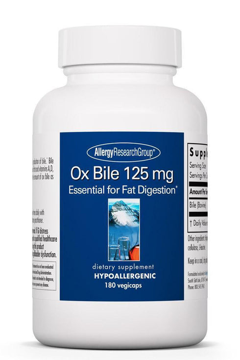 Ox Bile (125mg) 180caps-Allergy Research-Matakana Pharmacy