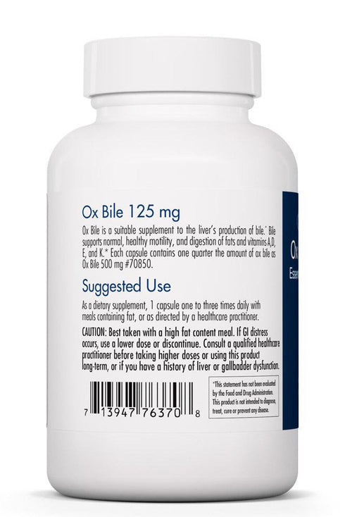 Ox Bile (125mg) 180caps-Allergy Research-Matakana Pharmacy
