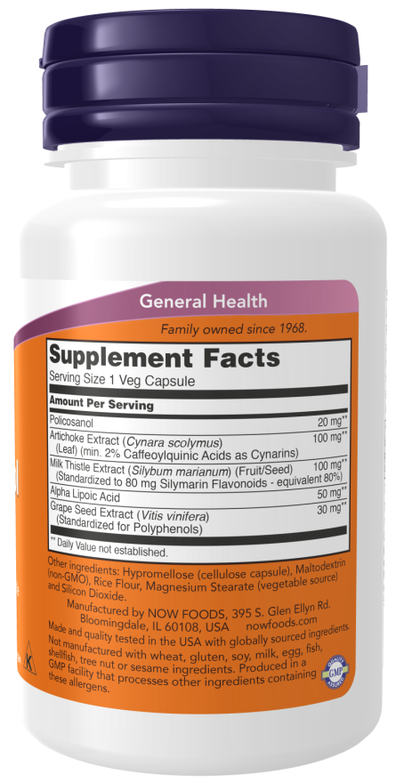 Image of Policosanol Double Strength 20mg 90vcaps supplement facts