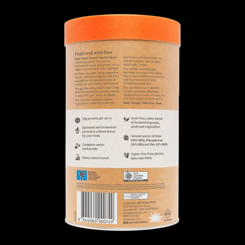 Image of Raw Paleo Gentle Digest Protein - Vanilla information