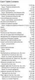 Image of Para Tone 90 tablets ingredients