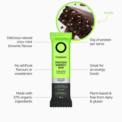 Tropeaka Protein Energy Bar Choc Mint Single Bar-Tropeaka-Matakana Pharmacy