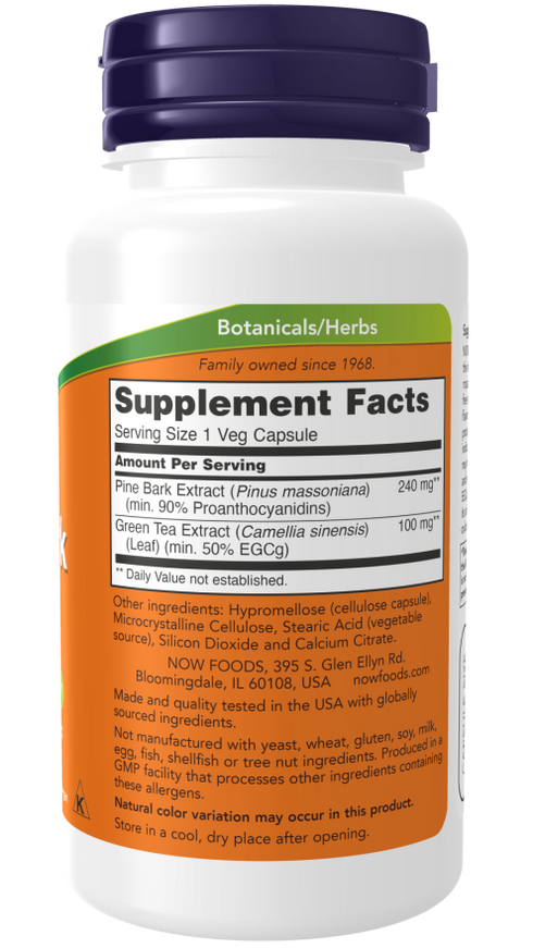 Image of Pine Bark Extract 240mg 90vcaps supplement facts
