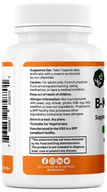 Image of B-KalmPlexus 60 caps suggested use