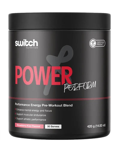 Power Perform Pre-Workout 420g | Strawberry Kiwi-Switch Nutrition-Matakana Pharmacy