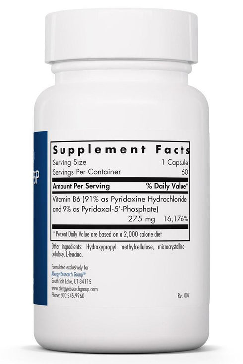 Image of Pyridoxine P5P 60caps supplement facts