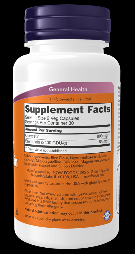 Image of Quercetin with Bromelain 120vcaps supplement facts