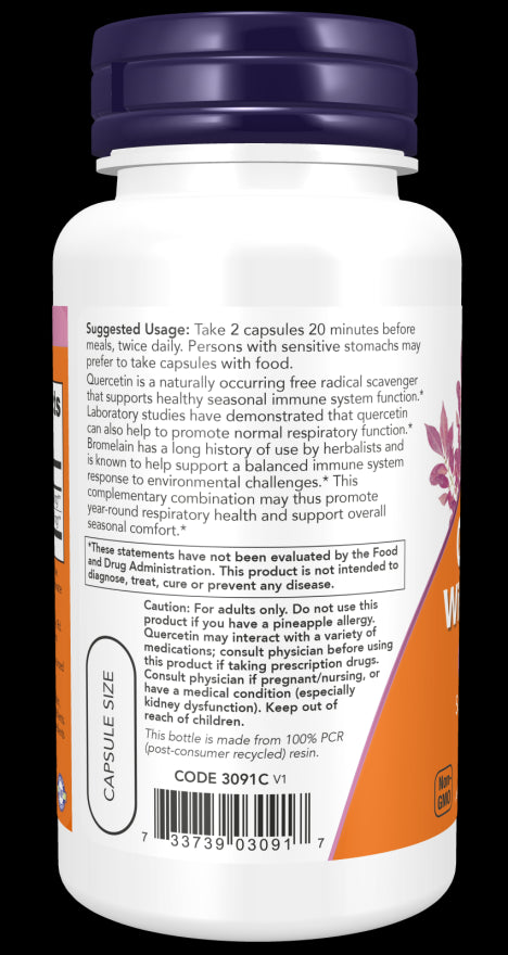 image of Quercetin with Bromelain 120vcaps suggested usage