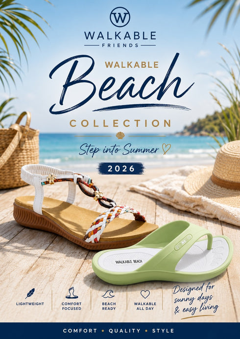Walkable Beach summer 2026 collection: lightweight, comfort focused, beach ready