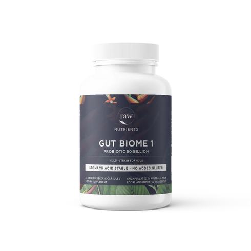 Gut Biome 1 Probiotic 50 Billion 30 Capsules-Raw Nutrients-Matakana Pharmacy
