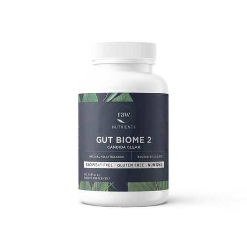 Gut Biome 2 Candida Clear 100 Capsules-Raw Nutrients-Matakana Pharmacy