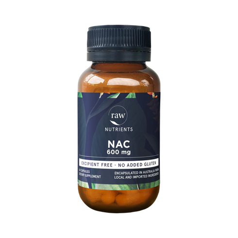 NAC 600mg 60 Capsules-Raw Nutrients-Matakana Pharmacy