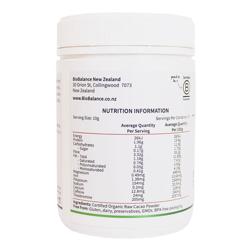Image of Cacao Powder 500g nutritional information
