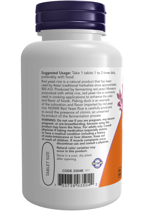 Image of Red Yeast Rice 1200mg 60tabs suggested usage