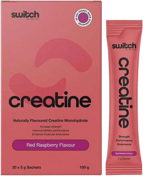 Switch Flavoured Creatine 20 Sachets | Red Raspberry-Switch Nutrition-Matakana Pharmacy