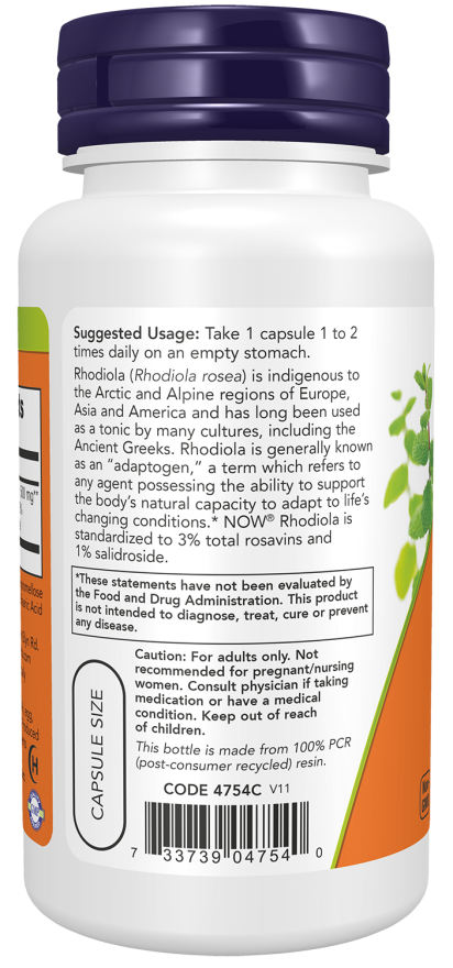 Image of Rhodiola 500mg Extract 3% 60vcaps suggested usage