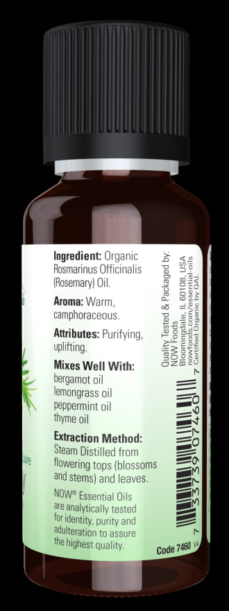 Image of NOW ORGANIC Rosemary Oil (Rosmarinus Officinalis) ingredients