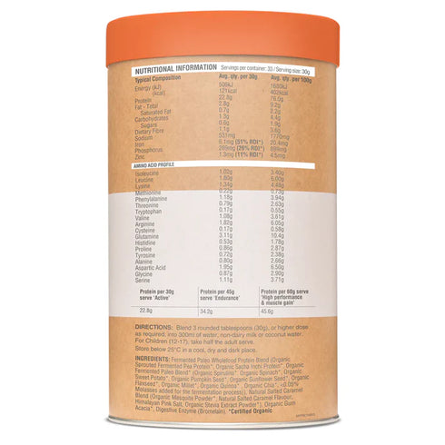Image of Raw Protein Paleo Fermented Salted Caramel (1kg) nutritional information