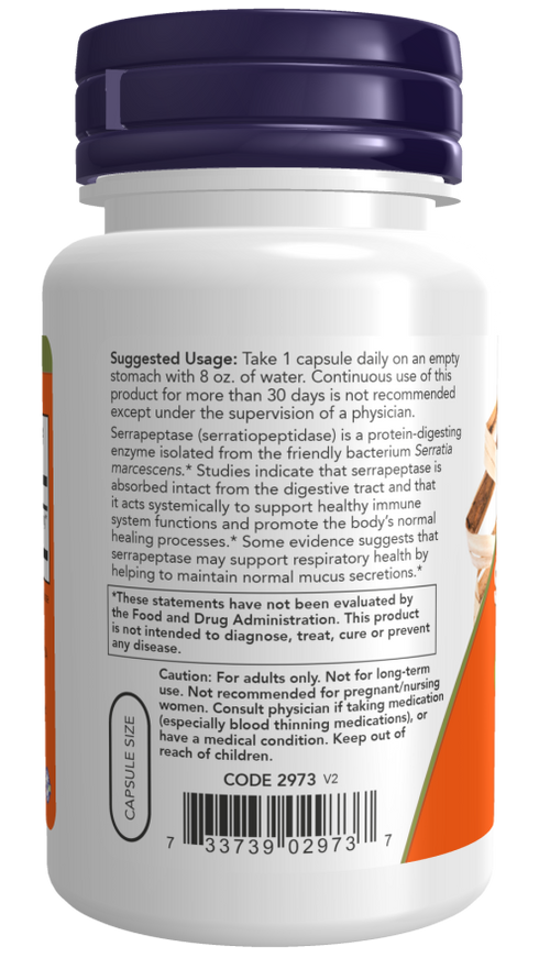 Image of Serrapeptase (60,000 units) 60vcaps suggested usage