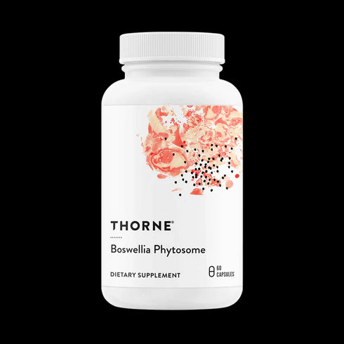 Thorne Boswellia Phytosome dietary supplement bottle on a white background
