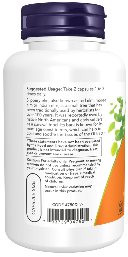 Image of Slippery Elm 400mg 100caps suggested usage