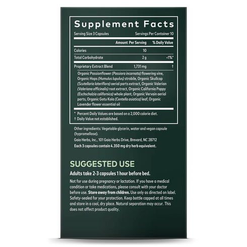Image of Sound Sleep 60vcaps supplement facts