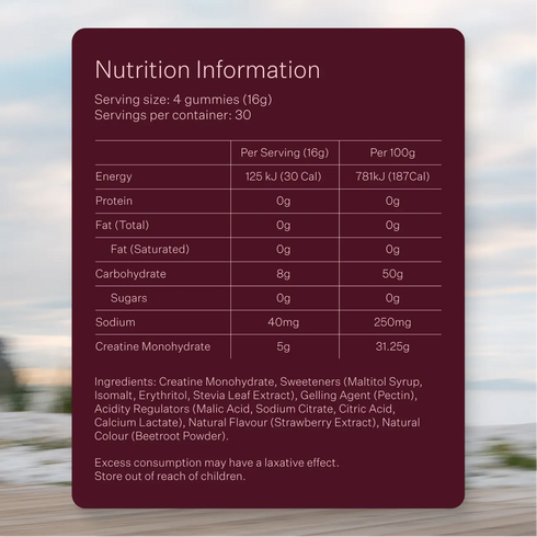 Creatine Monohydrate Gummies Strawberry 120-Push Gummies-Matakana Pharmacy