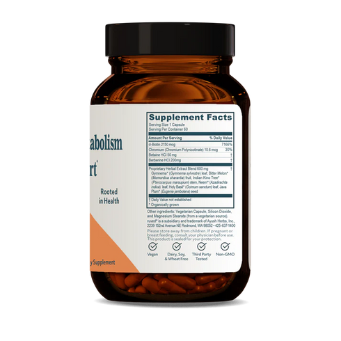 Image of Sugar Nix - Glucose Metabolism Support 60vcaps supplement facts