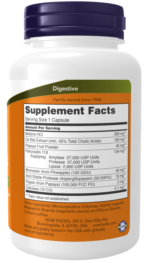 Image of Super Enzymes 90caps supplement facts