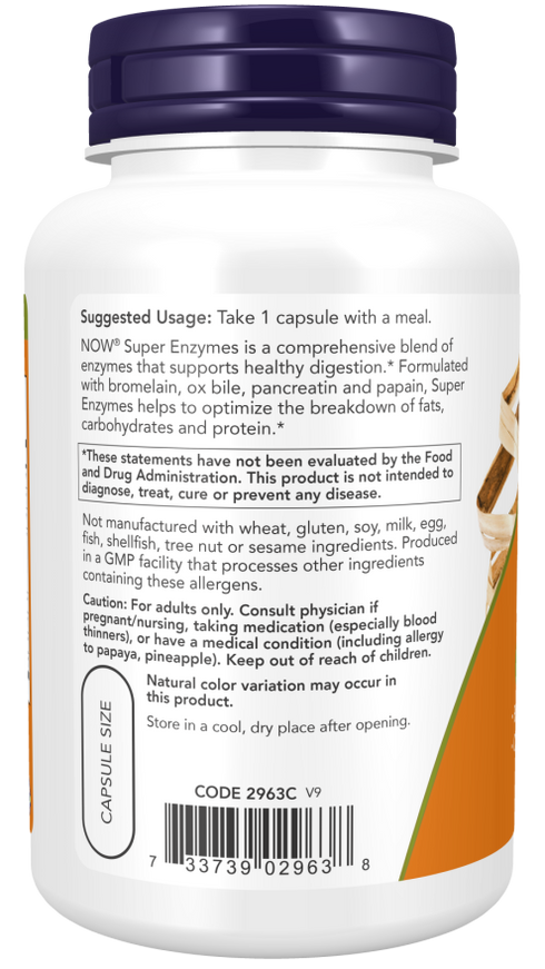 Image of Super Enzymes 90caps suggested usage
