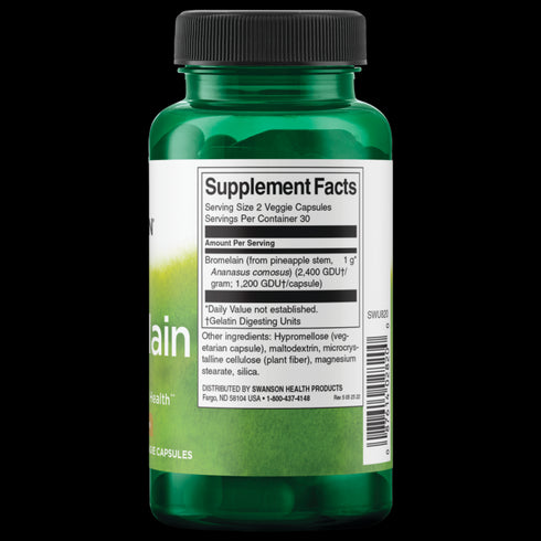 Image of Swanson Bromelain 500mg 60 caps supplement facts