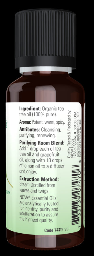 Image of NOW Organic TEA TREE OIL (Melaleuca Alternifolia) ingredients