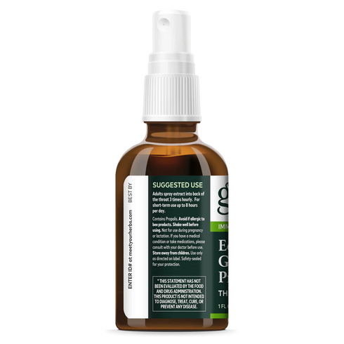 Image of Echinacea Goldenseal Propolis Throat Spray 30ml suggested use