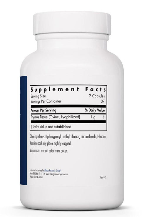 Image of Thymus Natural Glandular 75caps supplement facts