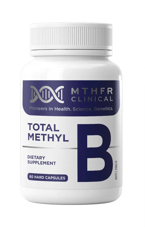 Image of total methyl b 60 caps bottle by MTHFR