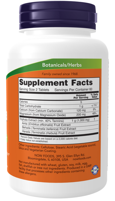 Image of Triphala 500mg 120tabs supplement facts