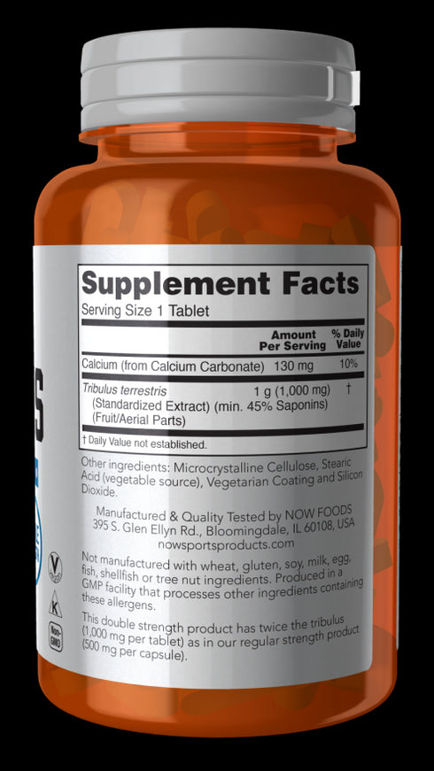 Image of Tribulus 1000mg 90tabs supplement facts