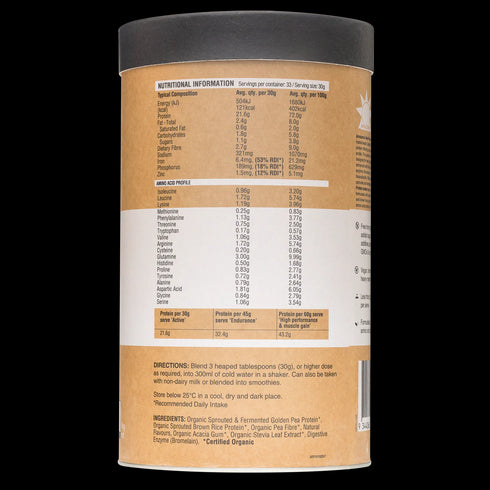 Image of Raw Protein Isolate Vanilla nutritional info