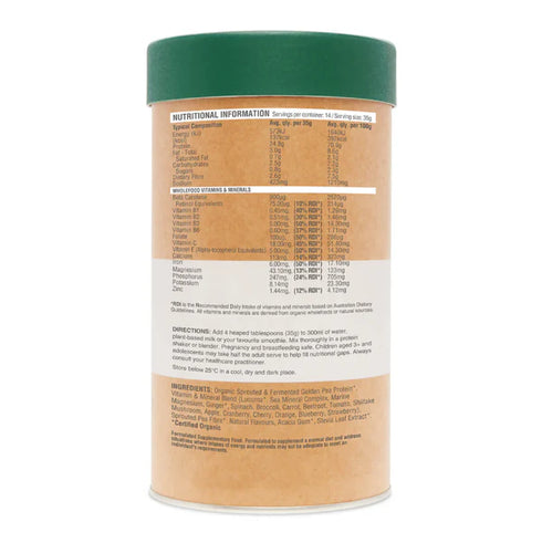 Image of Raw Protein Daily Nourish - Vanilla nutritional information