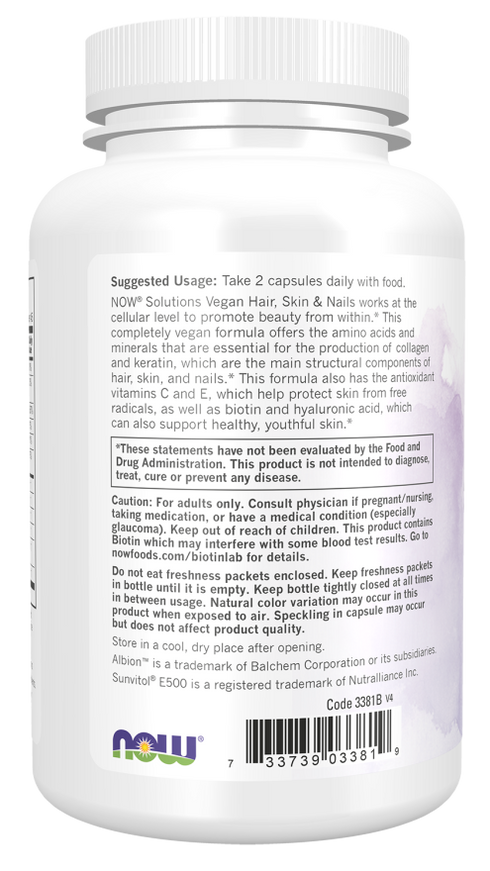 Image of Vegan Hair Skin & Nails 90vcaps suggested usage