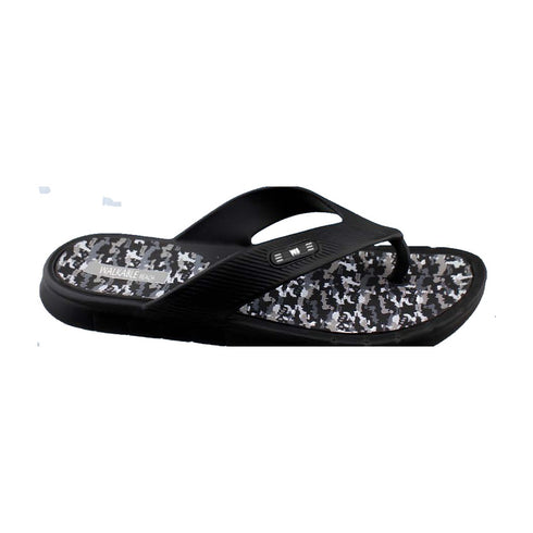 Walkable Beach Venice men's jandal in black with camo print footbed