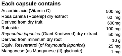 Image of Vitamin C Plus 50 caps ingredients
