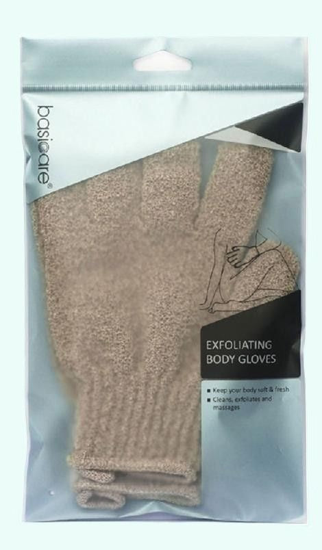 Exfoliating Gloves Brown Nylon-Basicare-Matakana Pharmacy