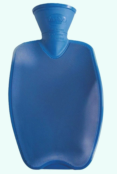 Hot Water Bottle Single Ribbed Blue 1.4L-FASHY-Matakana Pharmacy